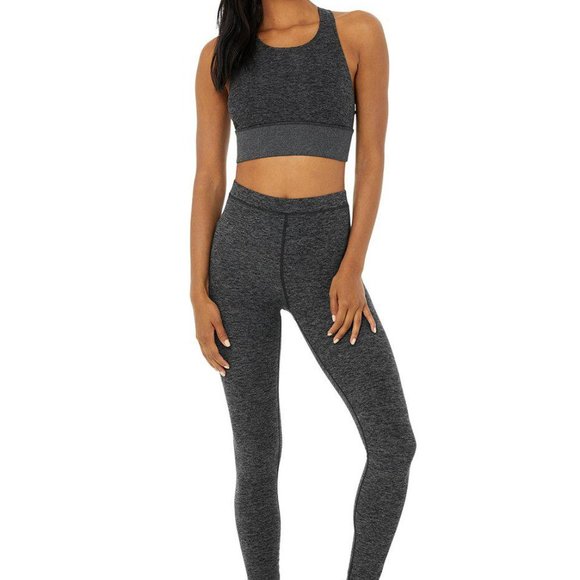 Alo Yoga Sports Alosoft Serenity Racerback Bra Dark Heather Green Size S-NWOT - Picture 4 of 5